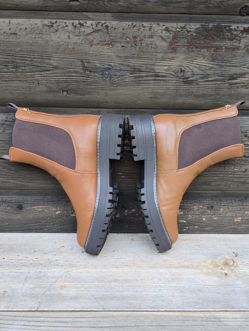 Sam Edelman Laguna Urban Utility Minimalist Platform Lug Sole Chelsea Boots 7.5M - Picture 11 of 16